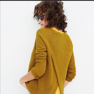 MADEWELL Mustard yellow Sweater open back wide cropped fit